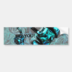Aquamarine Tin Man Bumper Sticker