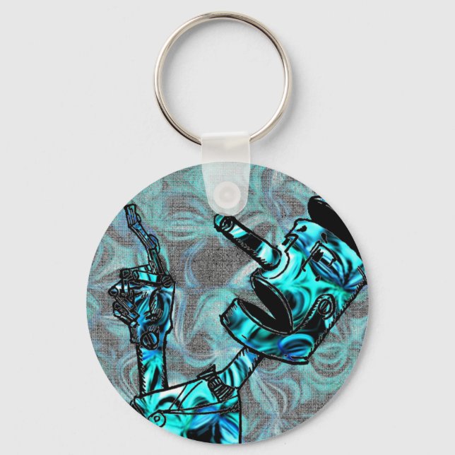 Aquamarine Tin Man Key Ring (Front)