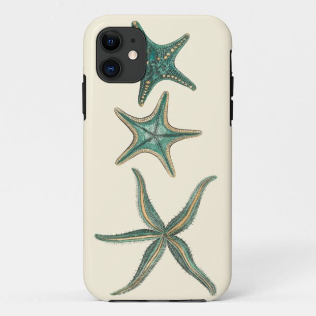 Aquamarine Triple Starfish Case-Mate iPhone Case (Back)
