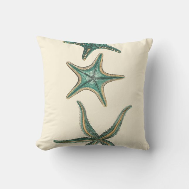 Aquamarine Triple Starfish Cushion (Front)
