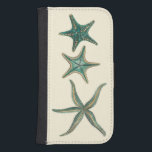 Aquamarine Triple Starfish Samsung S4 Wallet Case<br><div class="desc">This image of the different type of starfishes will be a great addition in your sea creature collection. You can image yourself at the beach hunting for starfish or playing in the sand. This image is perfect for those who love sea life and want to take it everywhere they go....</div>