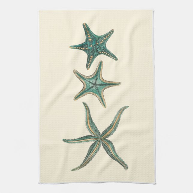 Aquamarine Triple Starfish Tea Towel (Vertical)