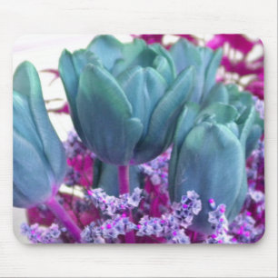 Aquamarine Tulips Mousepad