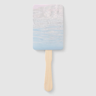 Aquamarine Turquoise Blue Summer Waves Blank Hand Fan