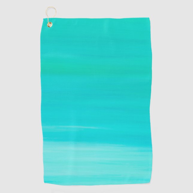 Aquamarine turquoise green ocean sea golf towel (Front)