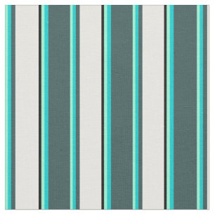Aquamarine, Turquoise, Slate Grey, White & Black Fabric