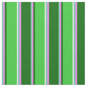 Aquamarine, Violet, Dark Green, Lime Green & White Fabric