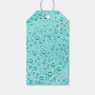 Aquamarine water droplets gift tags