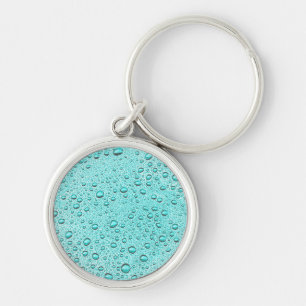 Aquamarine water droplets key ring