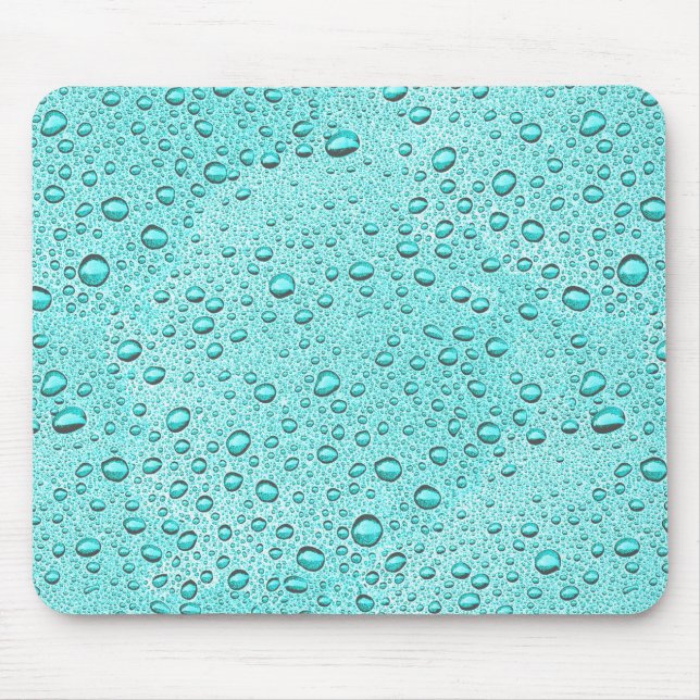 Aquamarine water droplets mouse mat (Front)