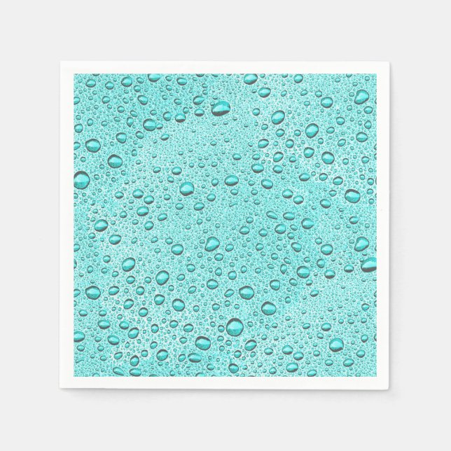 Aquamarine water droplets napkin (Front)