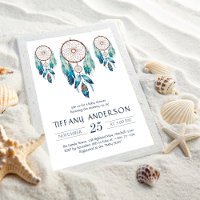 Aquamarine Watercolor Dreamcatcher Baby Shower