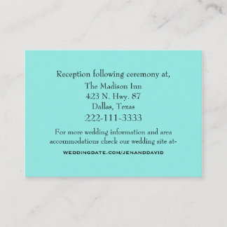 Aquamarine Wedding Enclosure Card