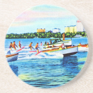 Aquaplaning on Biscayne Bay, Miami, Florida Coaster