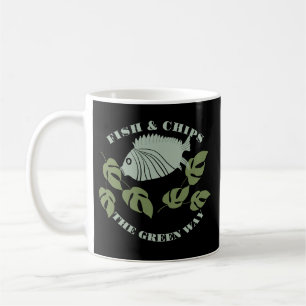 Aquaponics Fish & Chips the Green Way Black Coffee Mug