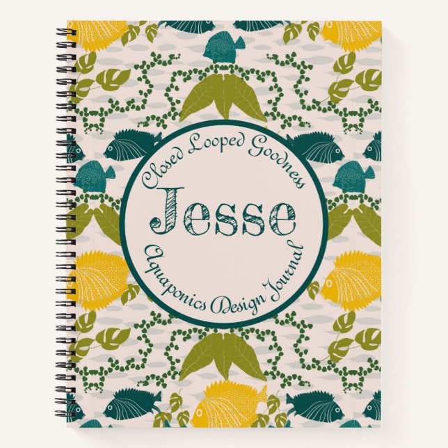 Aquaponics Journey | Customisable Gardening Notebook (Front)