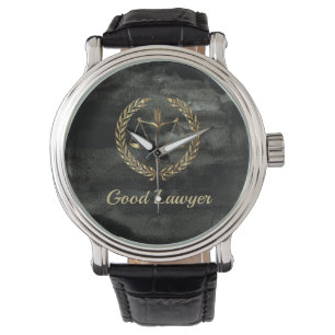 Aquarel black and gold lawyer watch