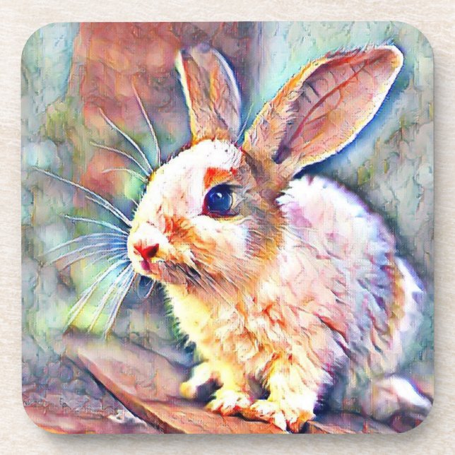 aquarell bunny coaster (Front)