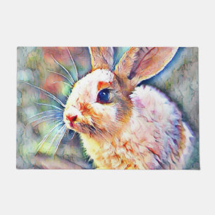 aquarell bunny doormat