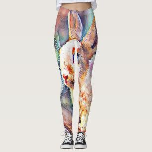 aquarell bunny leggings