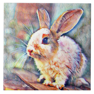 aquarell bunny tile