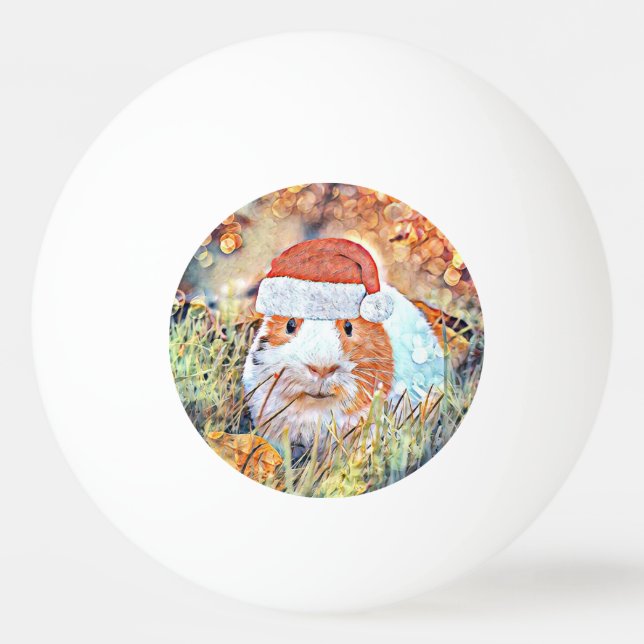 aquarell christmas guinea ping pong ball (Front)