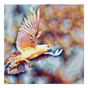 aquarell dove poster