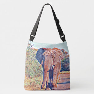 aquarell elephant crossbody bag