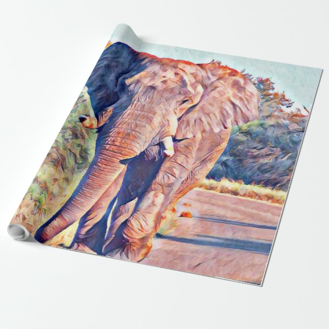 aquarell elephant wrapping paper (Unrolled)