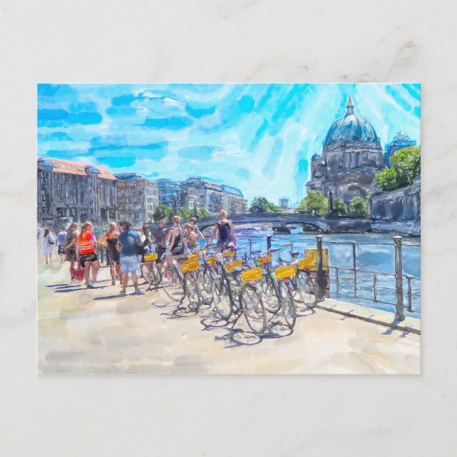Aquarell Illustration von Berlin mit Dom. Postcard (Front)