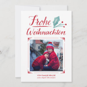 Aquarell & Kalligraphie Frohe Weihnachten Holiday Card