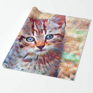 aquarell kitten wrapping paper