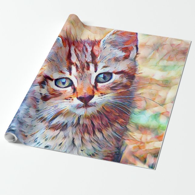 aquarell kitten wrapping paper (Unrolled)