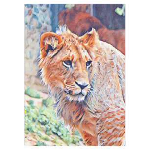 aquarell lion tablecloth