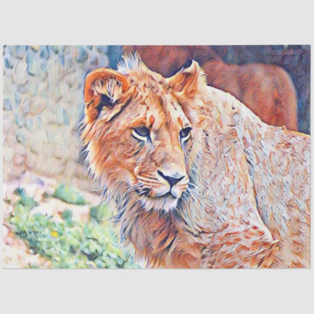 aquarell lion tissue paper (Front)