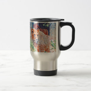 aquarell lion travel mug