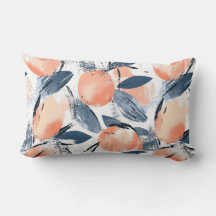 Aquarell Pfirsich Pattern Design Dekokissen
