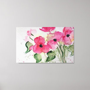 Aquarell rosa Blumen Canvas Print
