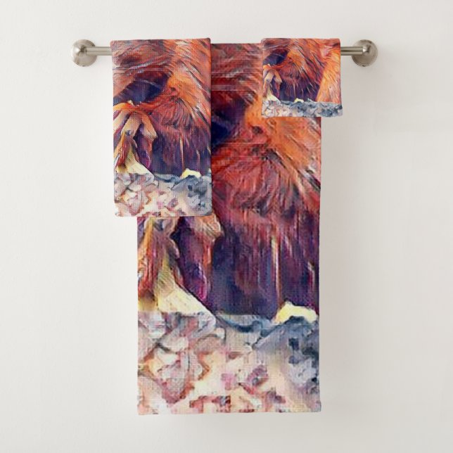 aquarell squirrel bath towel set (Insitu)