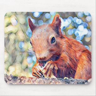 aquarell squirrel mouse mat