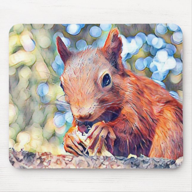 aquarell squirrel mouse mat (Front)