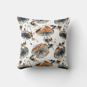 Aquarell Wald Pilze Design Cushion
