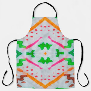 Aquarelle Boho Decor. Boho Blue Pillow. Aquarelle Apron