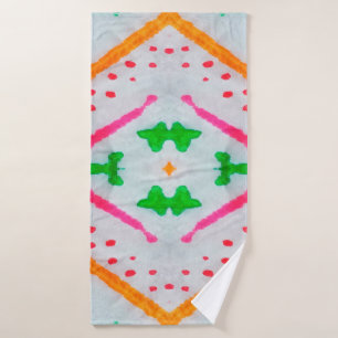 Aquarelle Boho Decor. Boho Blue Pillow. Aquarelle  Bath Towel