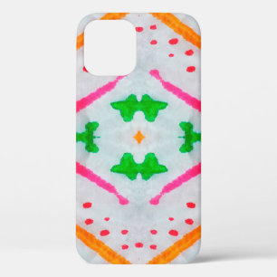 Aquarelle Boho Decor. Boho Blue Pillow. Aquarelle  iPhone 12 Case