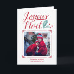 Aquarelle & Calligraphie | Joyeux Noël Holiday Card<br><div class="desc">Carte de Noël avec l'aquarelle et la calligraphie faite à la main et une place pour une photo</div>