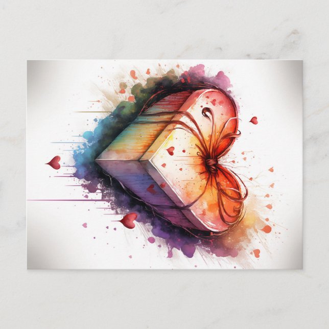 Aquarelle Heart postcard (Front)