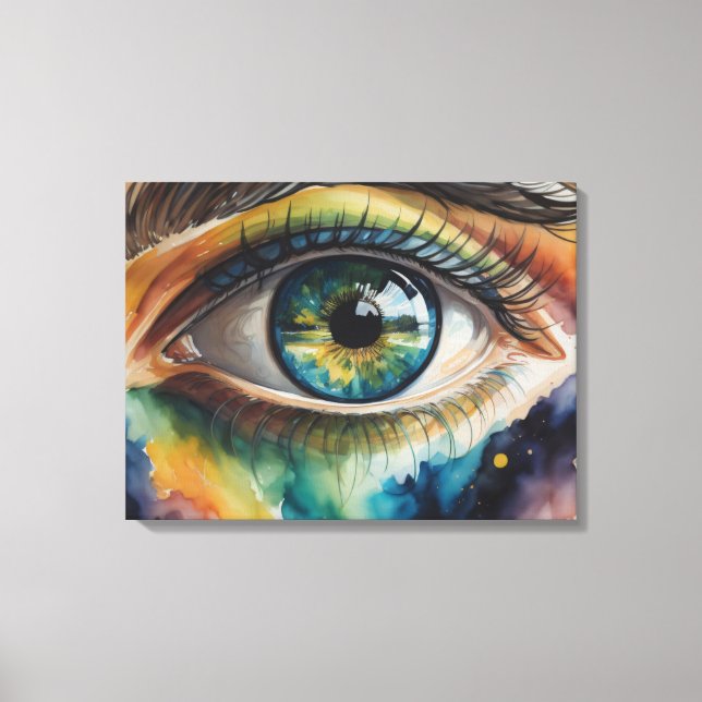aquarelle oeil bleu canvas print (Front)