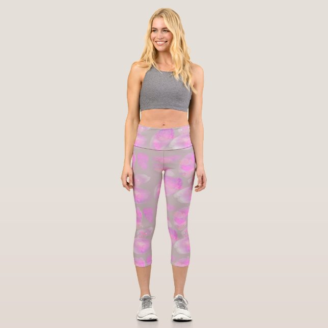 Aquarelle Petals  Capri Leggings (Front)