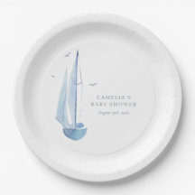 Aquarelle Sailboat Baby Shower Ahoy Boy's Welcome